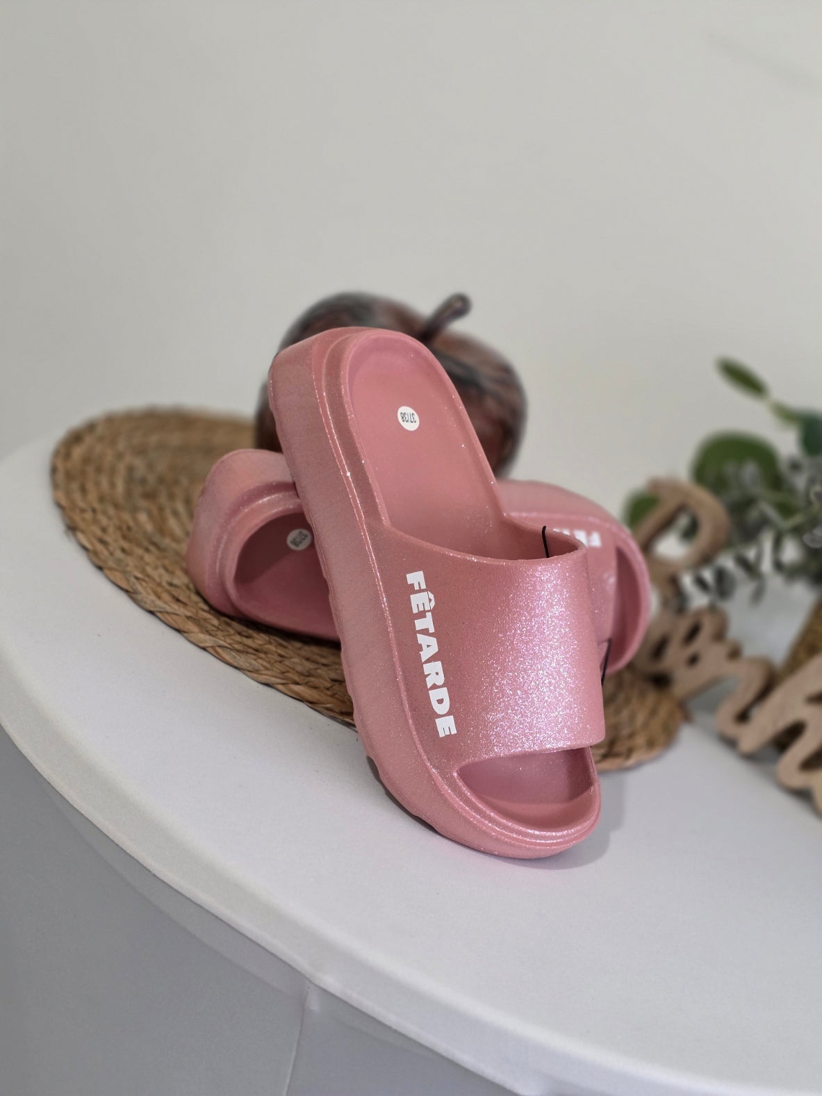 FETARDE 39/40 - Claquette à Paillette Rose Gold