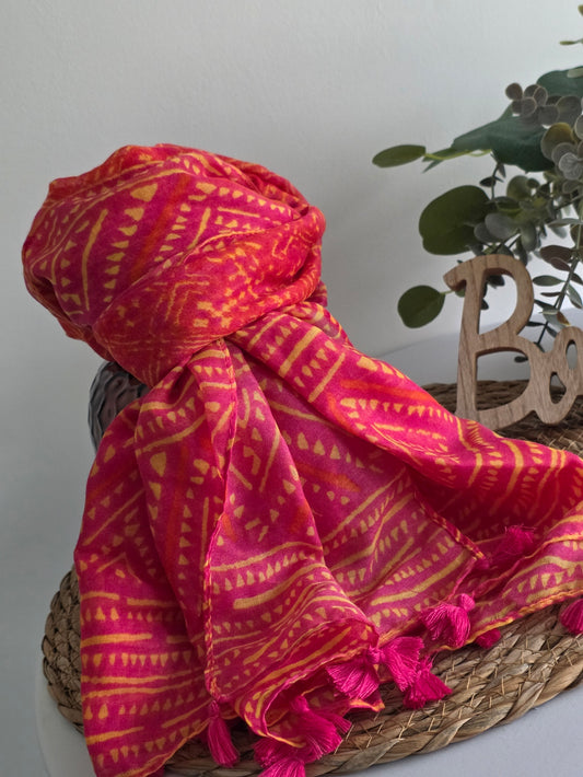 Foulard Femme Printanier Rose Orangé