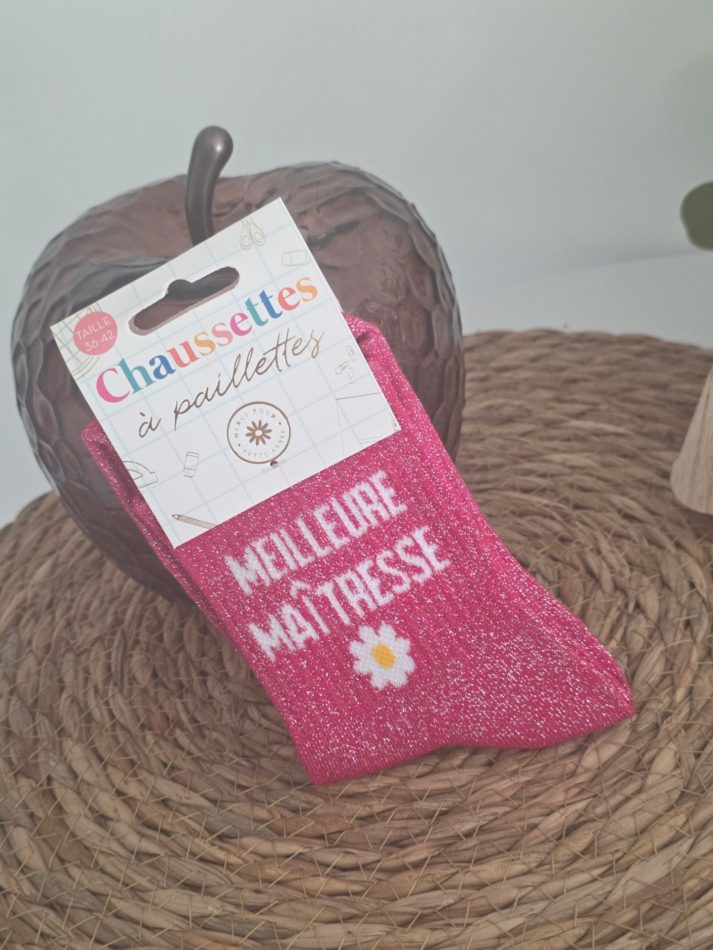 Meilleure Maîtresse - Chaussette à Paillette Fuchsia