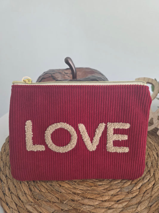 Pochette Velours Love Lie de Vin