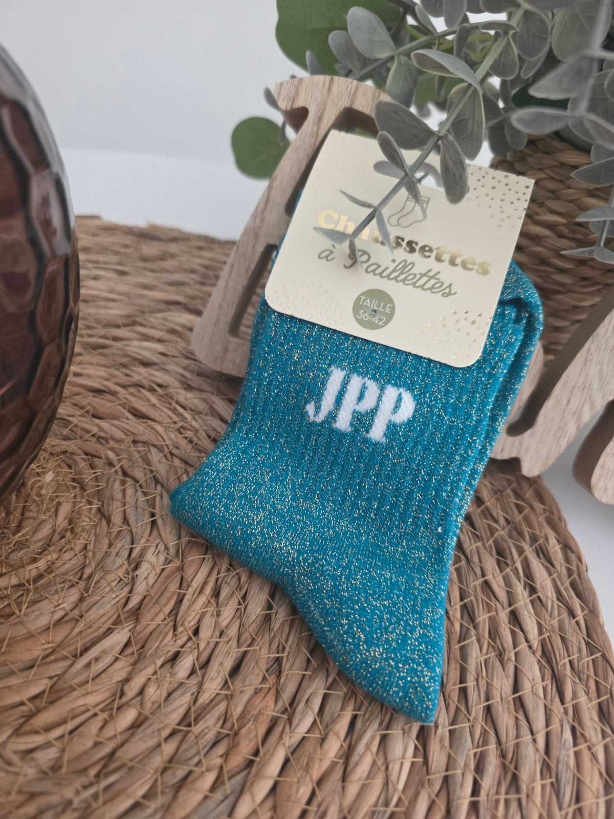 JPP - Chaussette à Paillette Bleu