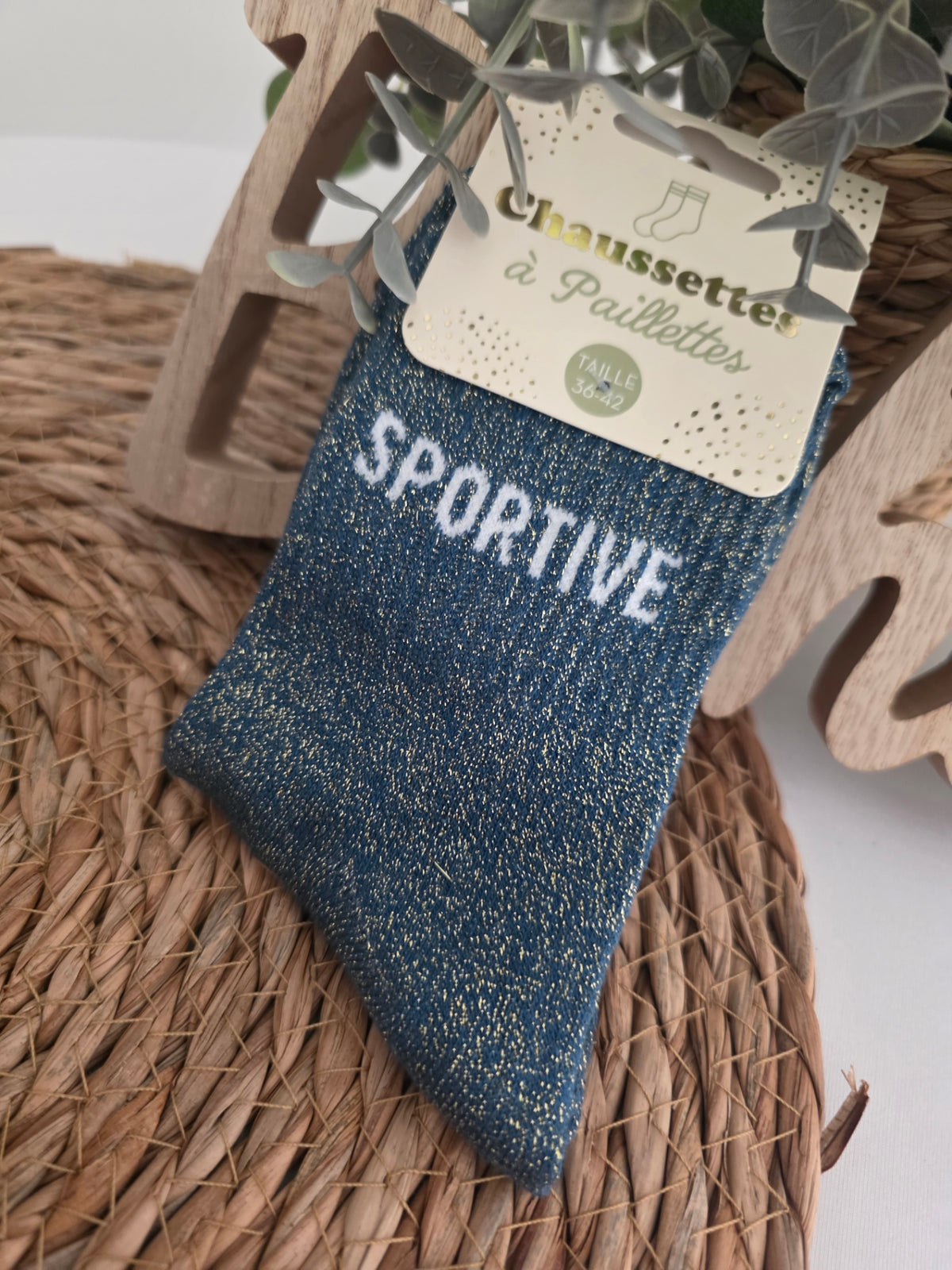 SPORTIVE - Chaussette à Paillette Bleu