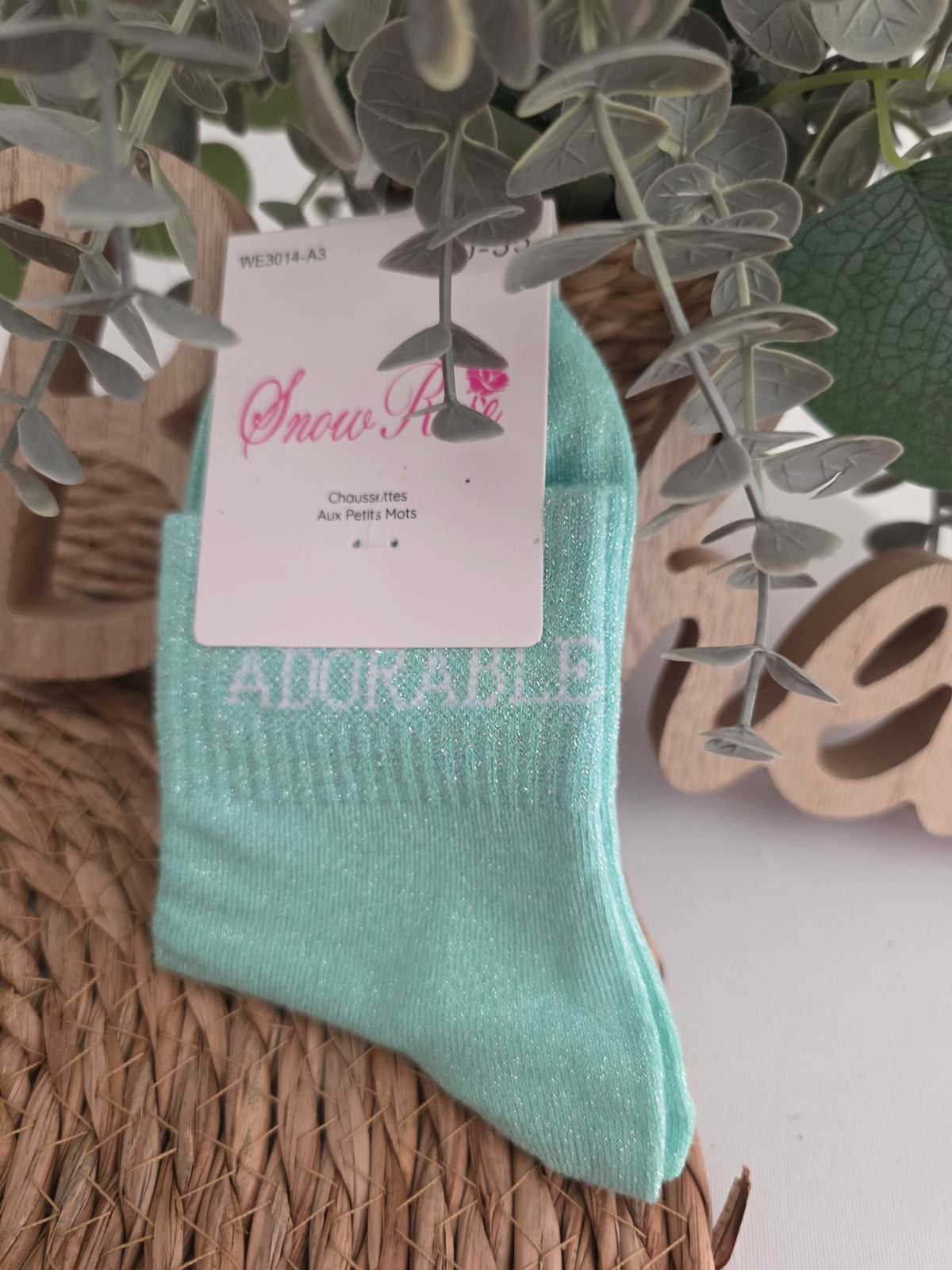 ADORABLE - Chaussette à Paillette Enfant Menthe