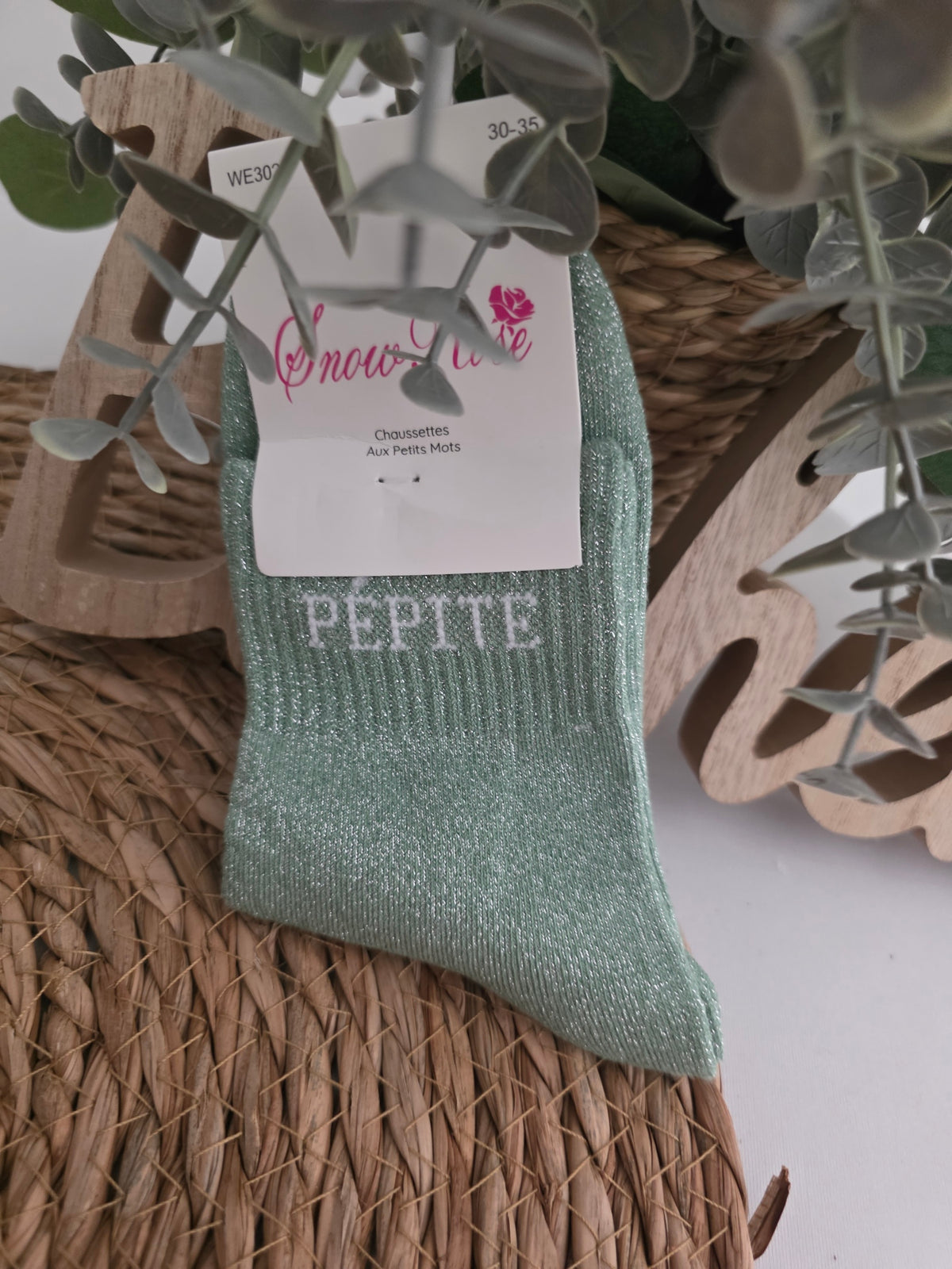 PEPITE - Chaussette à Paillette Enfant Vert