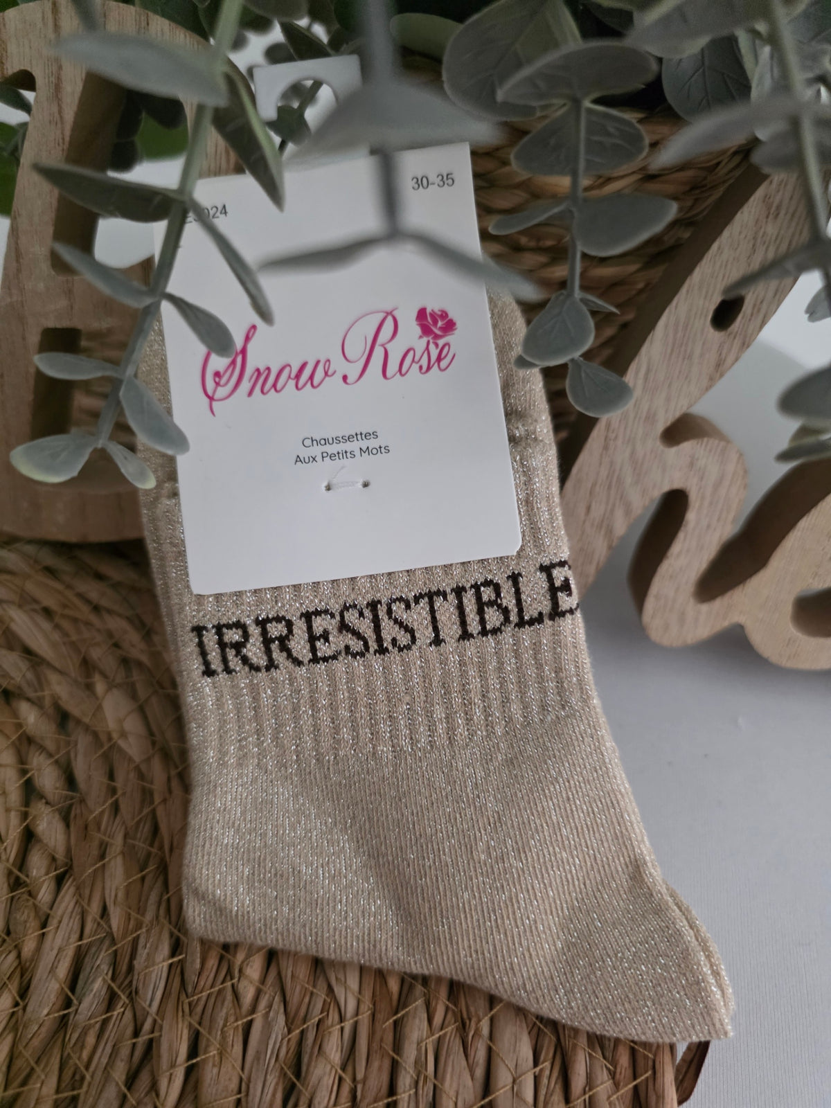 IRRESISTIBLE - Chaussette à Paillette Enfant Beige