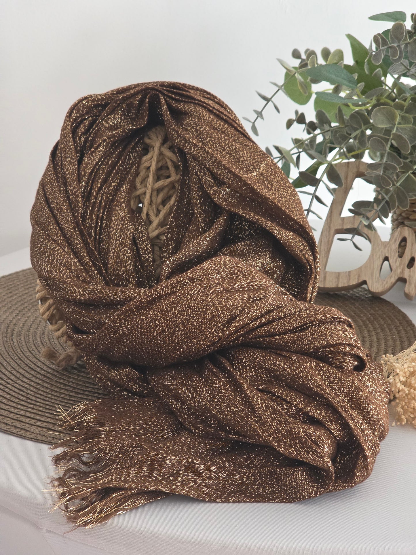 Foulard Femme Automne-Hiver Cuivré Pailletée