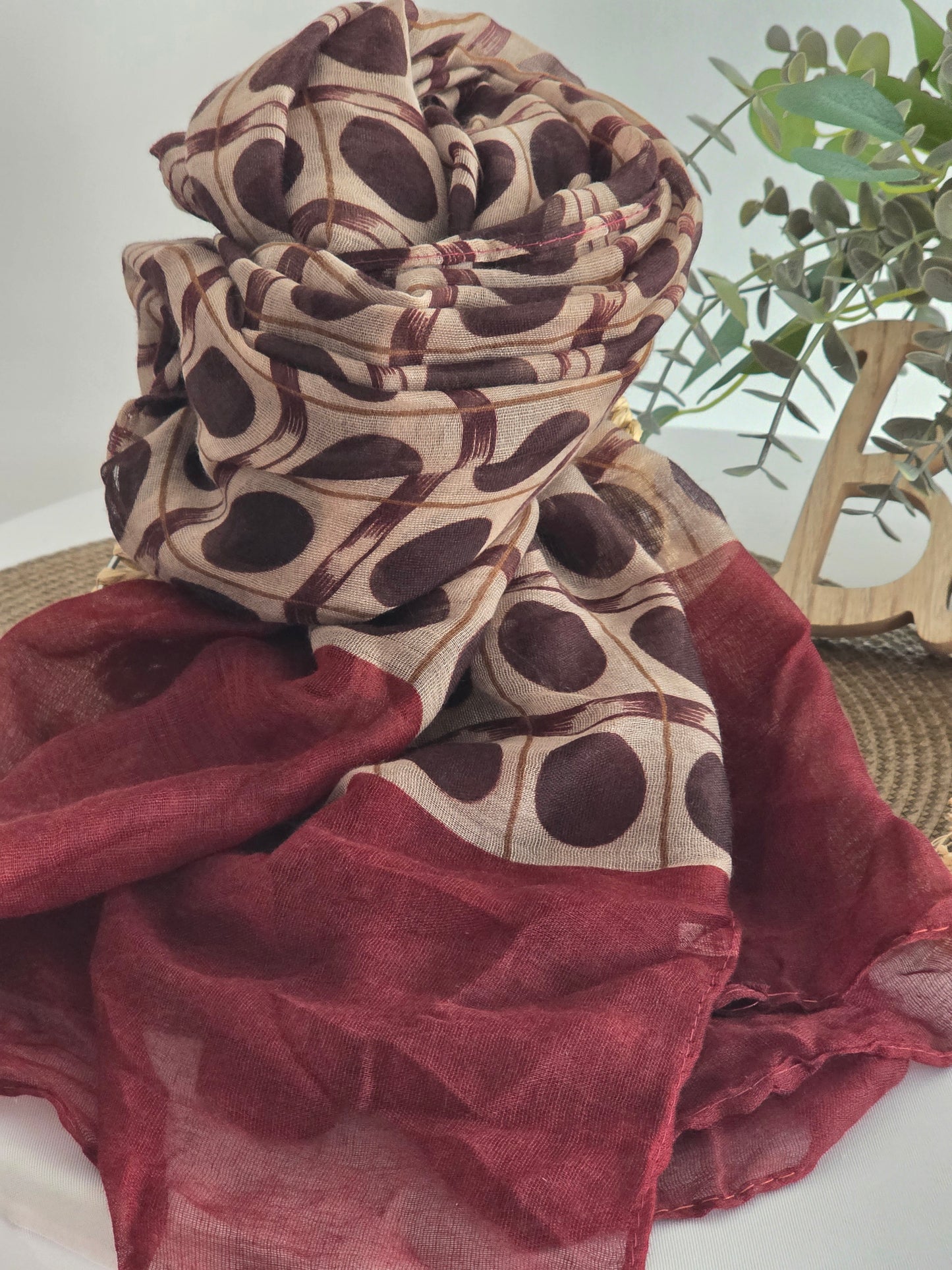 Foulard Femme Automne-Hiver Bordeaux