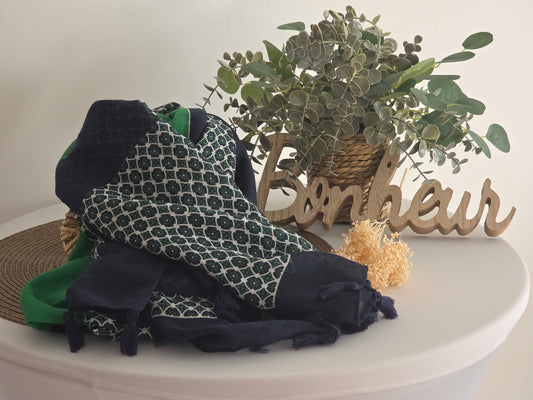 Foulard Femme Automne-Hiver Bleu Vert