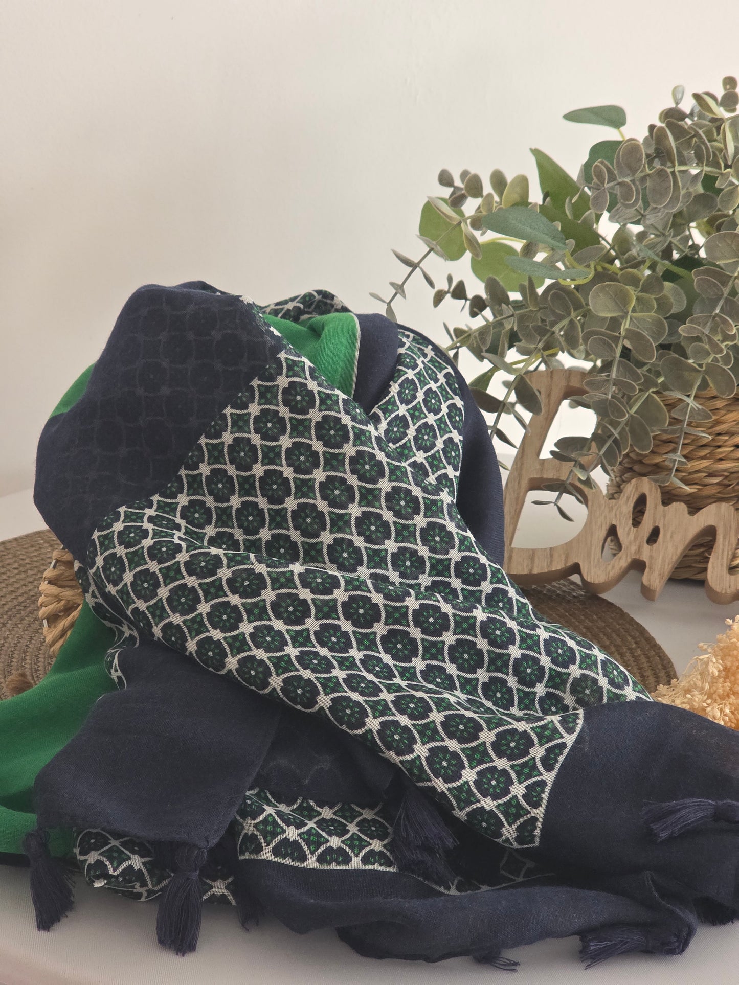 Foulard Femme Automne-Hiver Bleu Vert