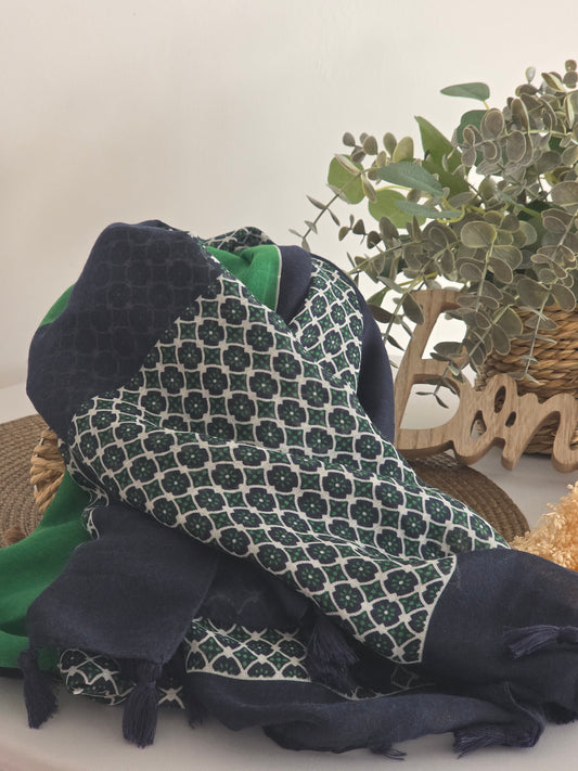 Foulard Femme Automne-Hiver Bleu Vert