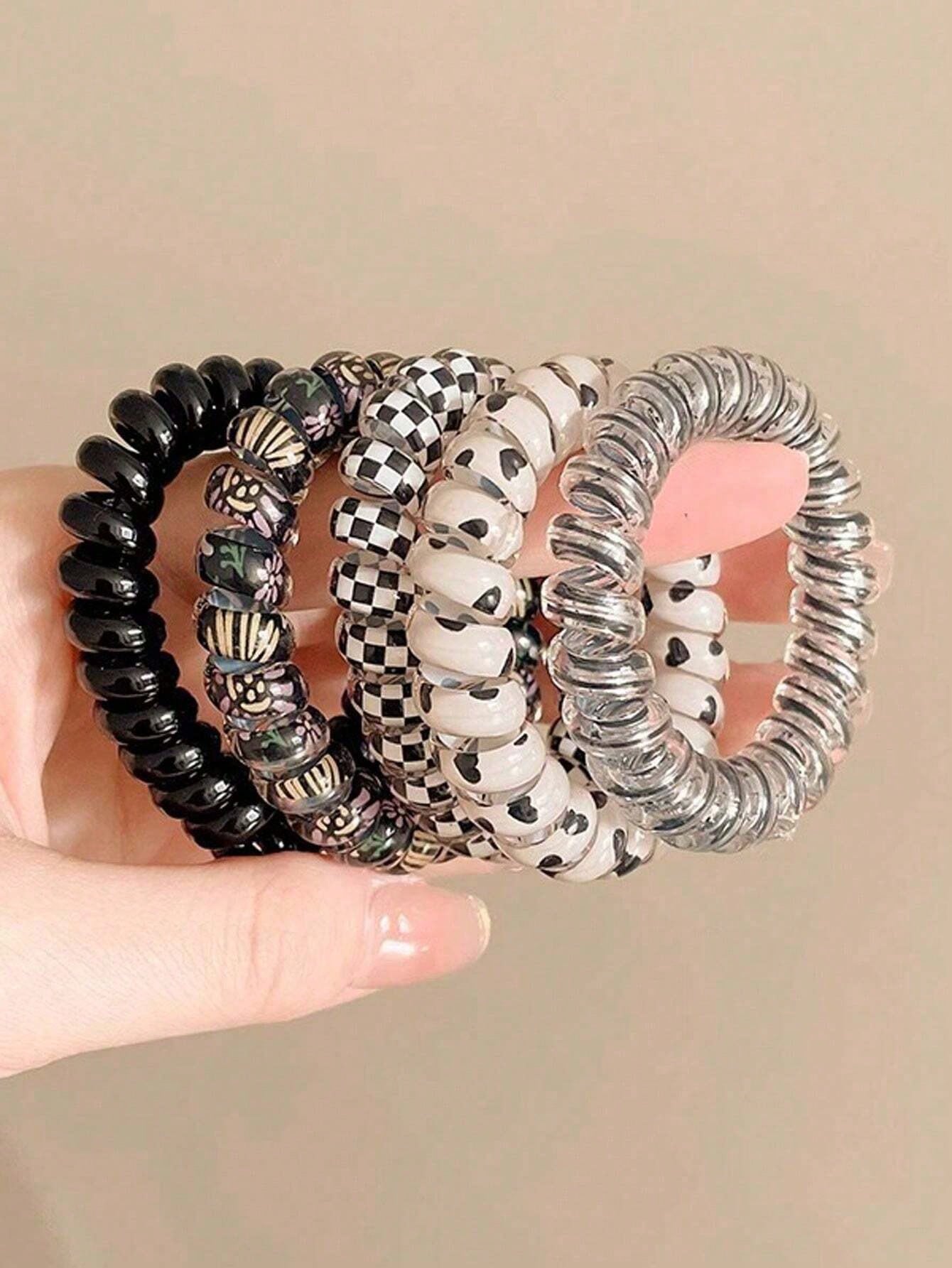 Les Accessoires à Cheveux - Lots de 5 Elastiques Spirales