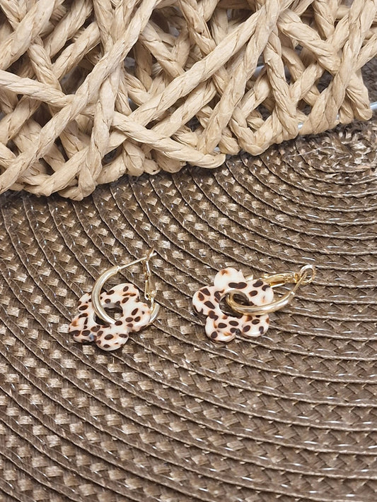 Notre Collection de Bijoux - Boucle d'Oreille Fleur Léopard