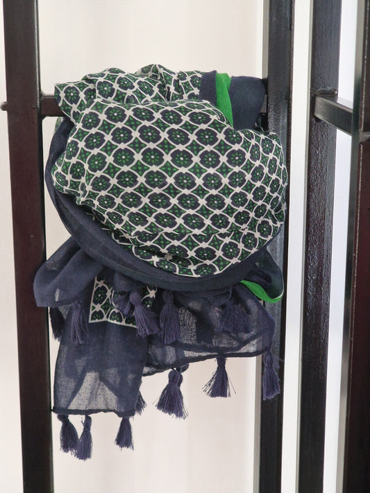 Foulard Femme Printanier Bleu Marine