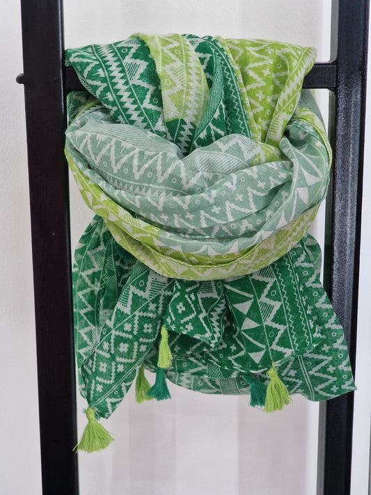 Foulard Femme Printanier Tons Verdâtre
