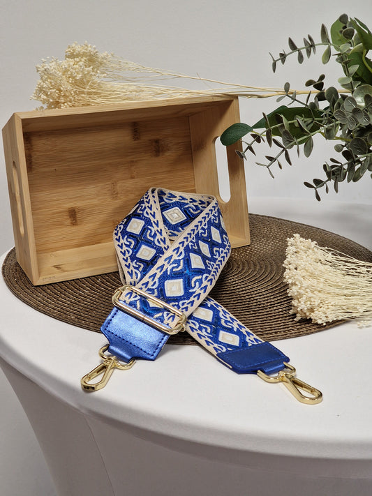 Bandoulière Cuir Bleu Bic