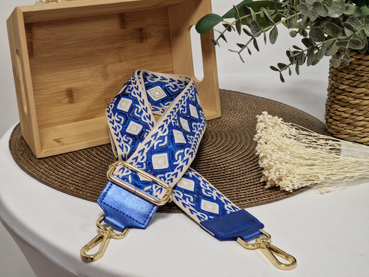Bandoulière Cuir Bleu Bic