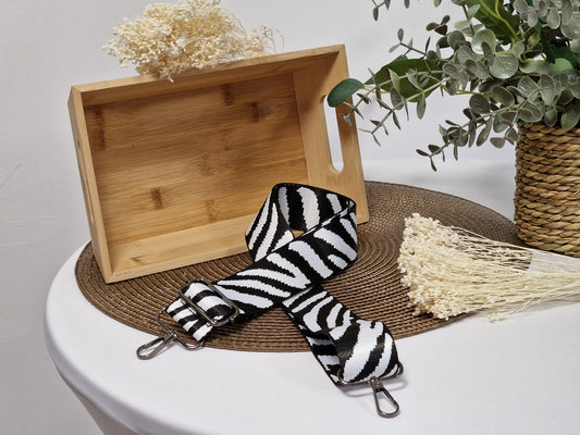 Bandoulière Noir Blanc Zébré