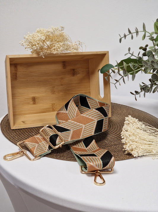 Bandoulière Noir Camel