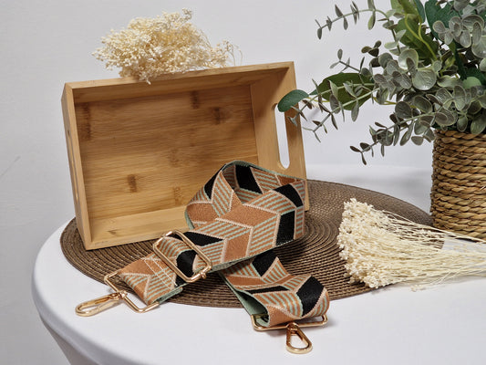 Bandoulière Noir Camel