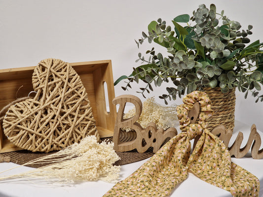 Les Accessoires à Cheveux - Chouchou Foulard Floral Camel