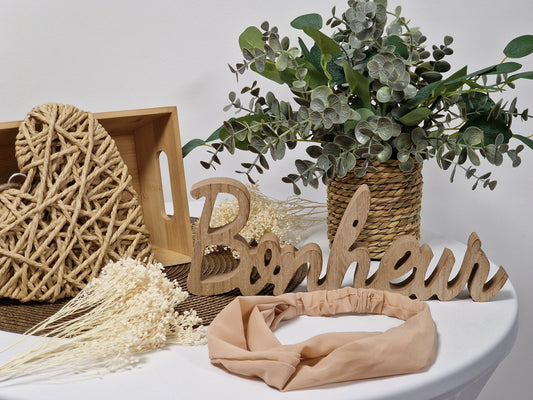 Les Accessoires à Cheveux - Bandeau Croisé Beige Rosé