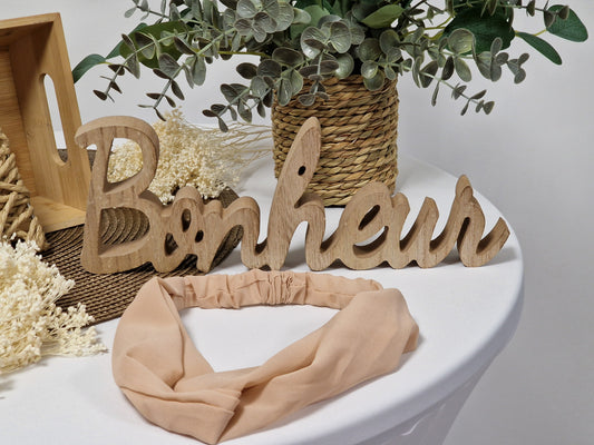 Les Accessoires à Cheveux - Bandeau Croisé Beige Rosé