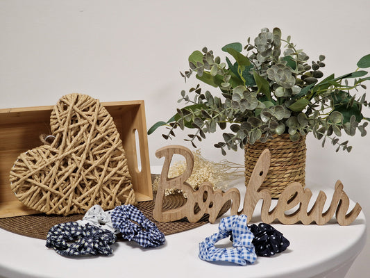 Les Accessoires à Cheveux - Lots de 5 Chouchous Bleu et Blanc