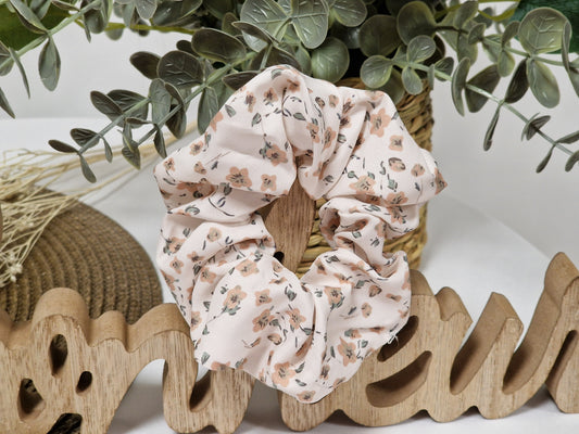Les Accessoires à Cheveux - Chouchou Bohème Beige Fleur rose