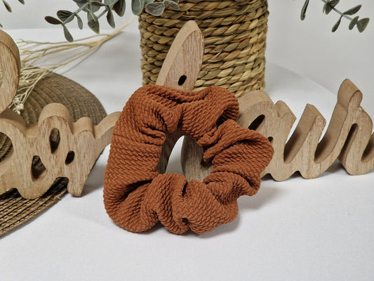 Les Accessoires à Cheveux - Chouchou Motif Floral Marron