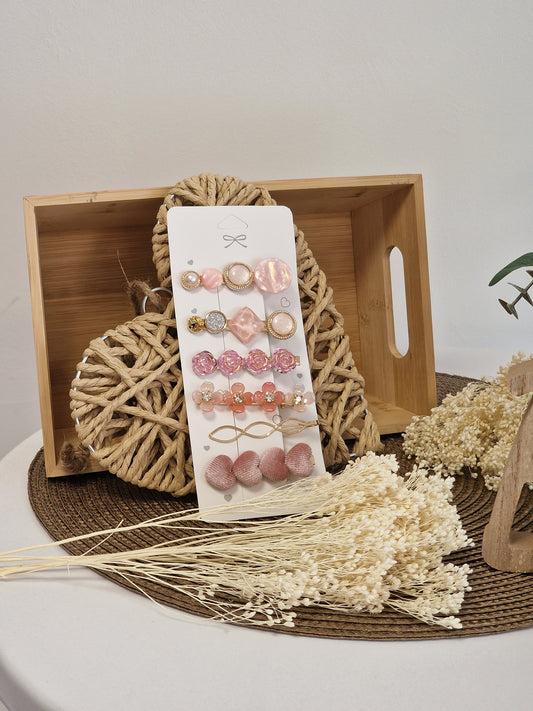 Les Accessoires à Cheveux - Lots Pince Rose Bonbon