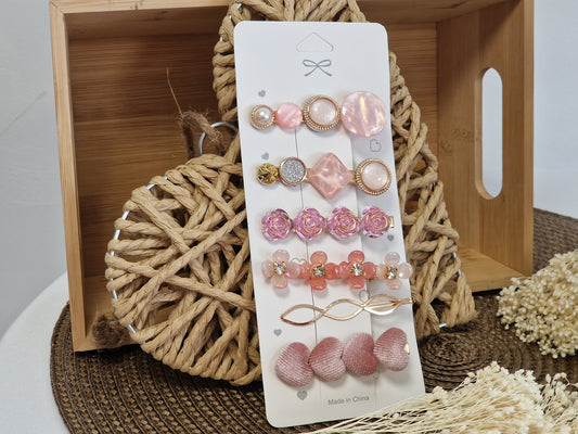 Les Accessoires à Cheveux - Lots Pince Rose Bonbon