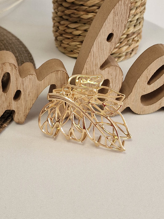 Les Accessoires à Cheveux - Pince à Cheveux Feuille Dorée