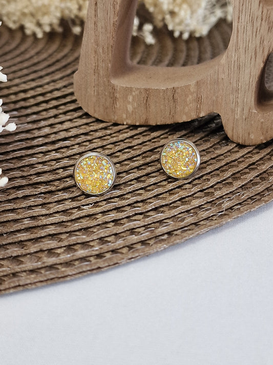 Notre Collection de Bijoux - Boucle d'Oreille Clous Jaune