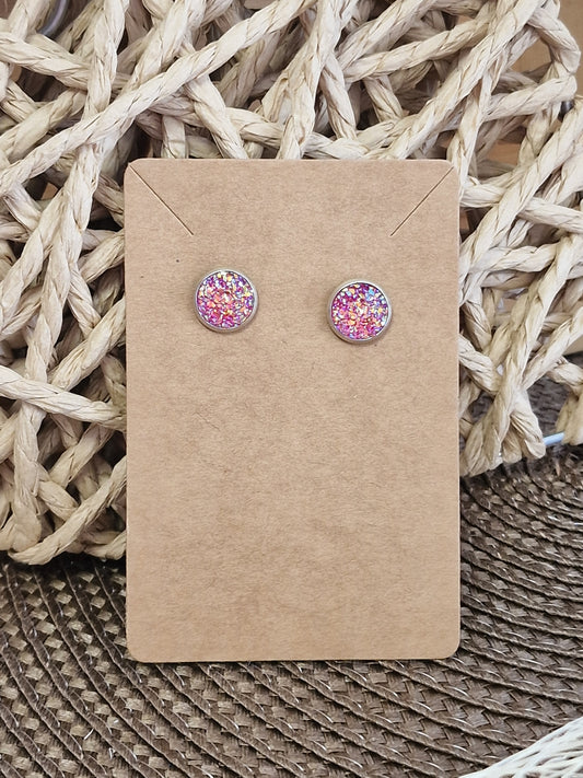 Notre Collection de Bijoux - Boucle d'Oreille Clous Rose