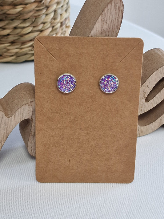 Notre Collection de Bijoux - Boucle d'Oreille Clous Violette
