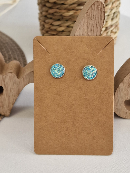 Notre Collection de Bijoux - Boucle d'Oreille Clous Bleu