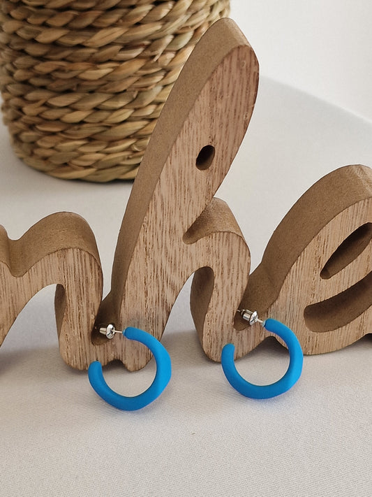 Notre Collections de Bijoux - Boucle d'Oreille Créole Bleu