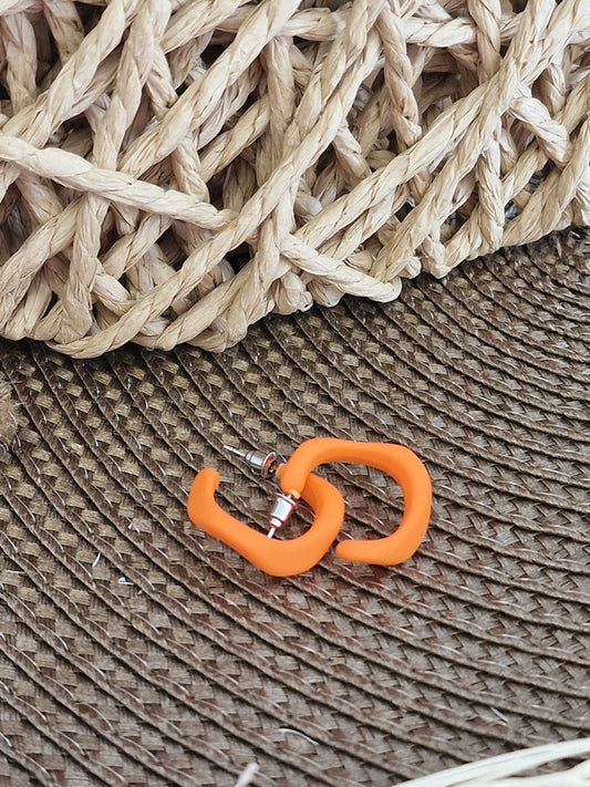 Notre Collection de Bijoux - Boucle d'Oreille Créole Orange