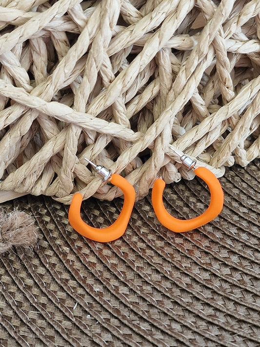 Notre Collection de Bijoux - Boucle d'Oreille Créole Orange