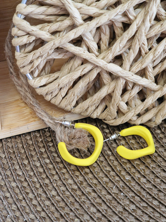 Notre Collection de Bijoux - Boucle d'Oreille Créole Jaune