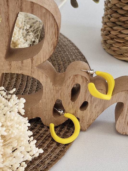 Notre Collection de Bijoux - Boucle d'Oreille Créole Jaune