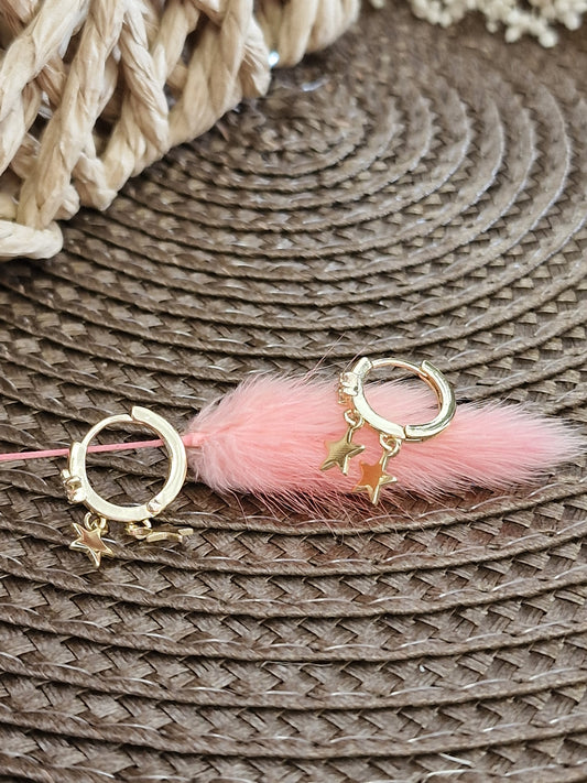 Notre Collection de Bijoux - Boucle d'Oreille Pendante Etoilé