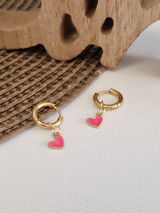 Notre Collection de Bijoux - Boucle d'Oreille Pendante Cœur