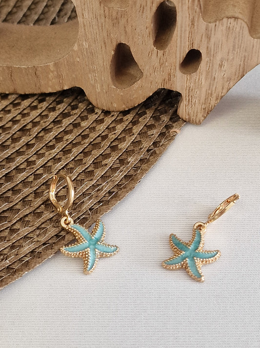 Notre Collection de Bijoux - Boucle d’Oreille Pendante Etoilé