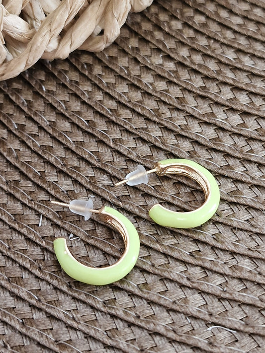 Notre Collection de Bijoux - Boucle d'Oreille Créole Vert