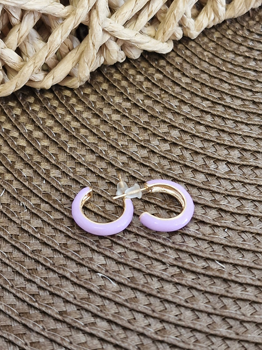 Notre Collection de Bijoux - Boucle d'Oreille Créole Violette