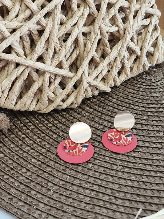Notre Collection de Bijoux - Boucle d'Oreille Fantaisie Corail