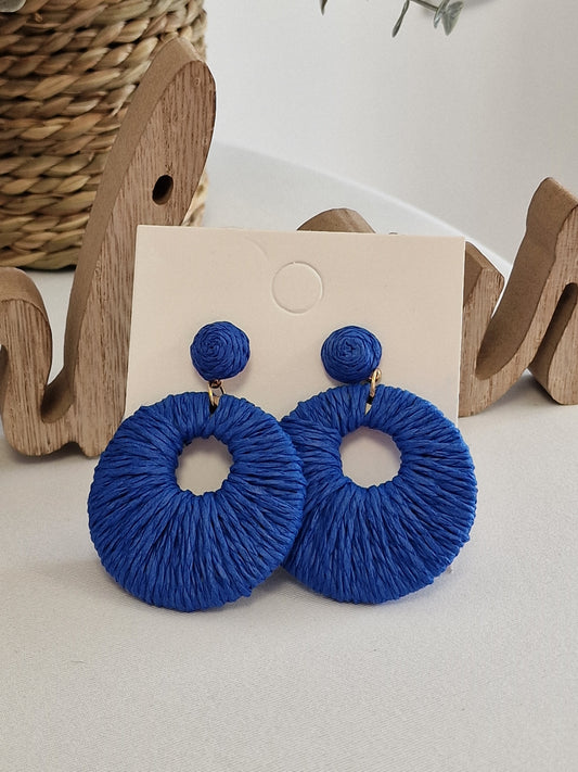 Notre Collection de Bijoux - Boucle d'Oreille Fantaisie Bohème Bleu Azur