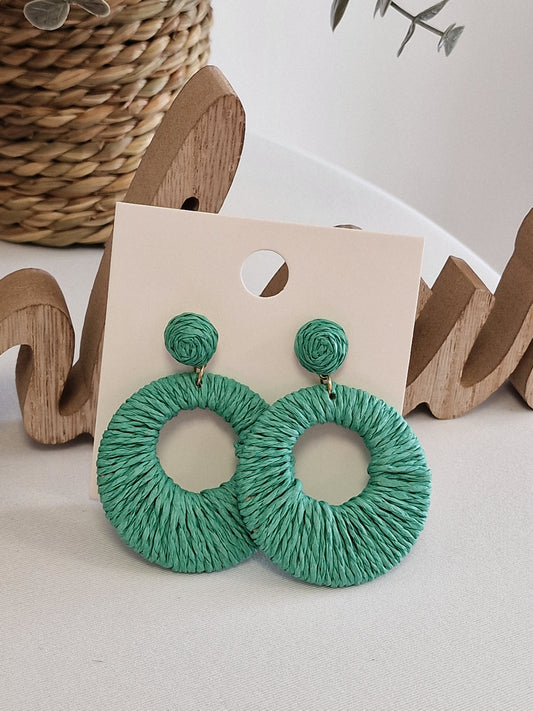 Notre Collection de Bijoux - Boucle d'Oreille Fantaisie Bohème Vert