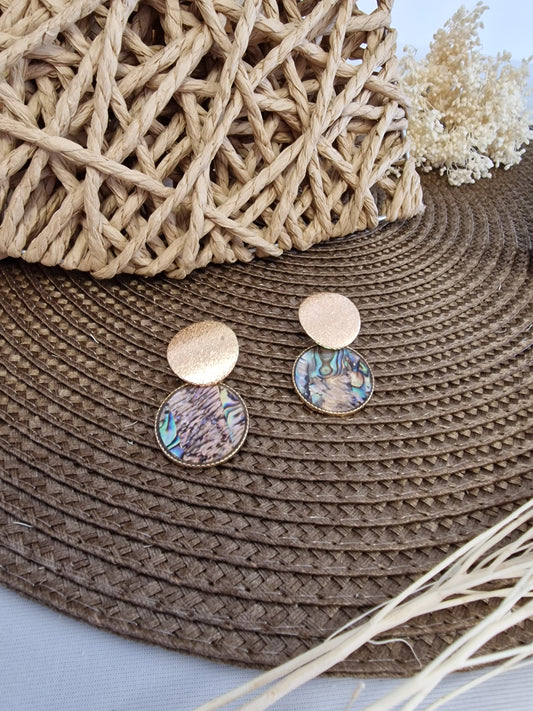 Notre Collection de Bijoux - Boucle d'Oreille Ronde Dorée Colorée